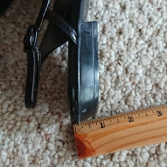 Stuart Weitzman black holographic patent leather slingback flats size 7.5 N - Picture 11 of 12